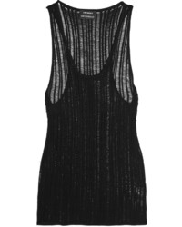 Anthony Vaccarello Open Knit Tank Black