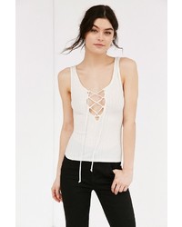 Project Social T Lace Up Ribbed Tank Top