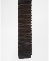 Asos Brand Knitted Tie In Black