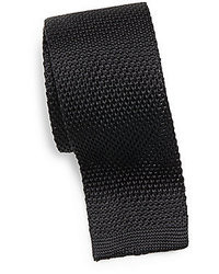 Saks Fifth Avenue BLACK Silk Knit Tie