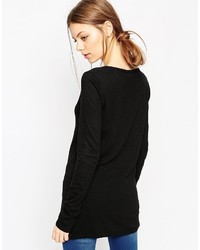 Asos Collection Flared Sleeve Tunic With Deep Notch V Neck In Knit
