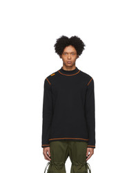 Phlemuns Black Contrast Stitch Turtleneck