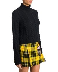 Miu Miu Cable Knit Cashmere Turtleneck Sweater
