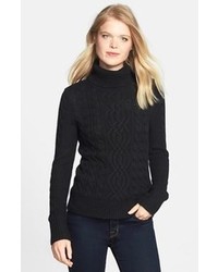 Halogen Cable Knit Turtleneck Sweater