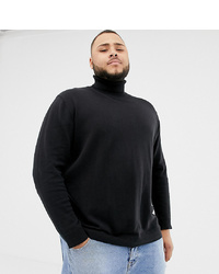 Tom Tailor Plus Knitted Roll Neck Jumper In Black