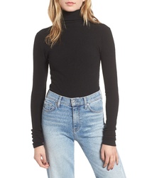 7 For All Mankind Rib Knit Turtleneck Tee