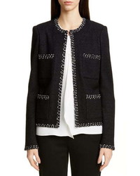 Black Knit Tweed Jacket