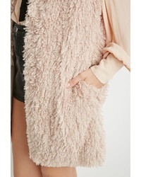 Forever 21 Contemporary Shaggy Knit Longline Vest
