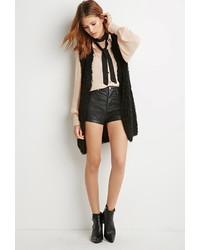 Forever 21 Contemporary Shaggy Knit Longline Vest