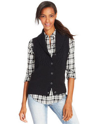 American Living Shawl Collar Cable Knit Vest