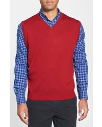 Cutter & Buck Douglas Merino Wool Blend V Neck Sweater Vest