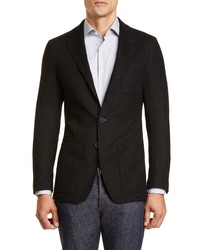 Canali Black Edition Classic Fit Solid Knit Wool Sport Coat