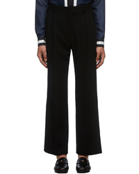 Casablanca Black Merino Wool Pleated Trousers