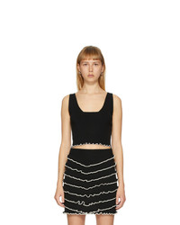 Victor Glemaud Black Knit Cropped Tank Top
