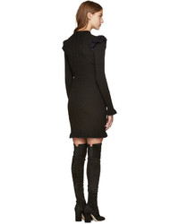Fendi Black Knit Ruffled Dress