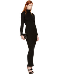 Balmain Black Knit Turtleneck Dress