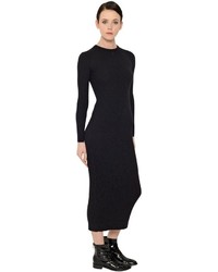 Courreges Ribbed Merino Wool Stretch Knit Dress