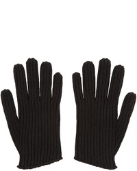 MM6 MAISON MARGIELA Black Wool Rib Knit Gloves