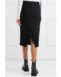 Marc Jacobs Ribbed Wool And Cashmere Blend Midi Skirt