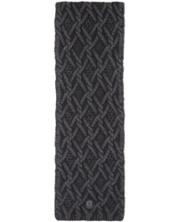 Moncler Black Cable Knit Scarf