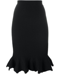 Black Knit Wool Skirt