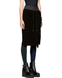 Sacai Black Knit Skirt