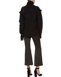 Rachel Zoe Aribella Fringed Cable Knit Wool And Cashmere Blend Turtleneck Sweater
