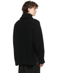 Sacai Black Wool Detachable Turtleneck Sweater