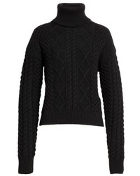 Saint Laurent Cable Knit Wool Turtleneck Sweater