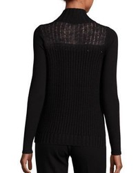 Elie Tahari Claire Rib Knit Turtleneck Sweater