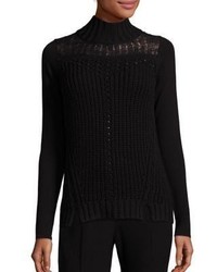 Elie Tahari Claire Rib Knit Turtleneck Sweater