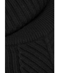 Kenzo Convertible Wool Turtleneck Sweater Black