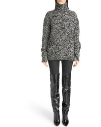 Saint Laurent Melange Knit Wool Turtleneck Sweater