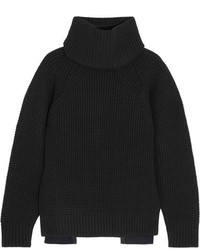 Sacai Oversized Wool Turtleneck Sweater Black
