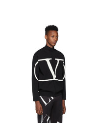 Valentino Black Vlogo Zip Up Sweater