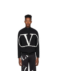 Valentino Black Vlogo Zip Up Sweater
