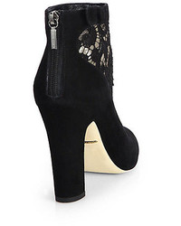 Dolce & Gabbana Lace Suede Ankle Boots