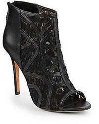 Rebecca Minkoff Moss Lace Leather Ankle Boots