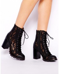 Report Signature Allon Lace Block Heeled Ankle Boots