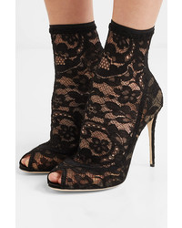 Dolce & Gabbana Stretch Lace And Tulle Sock Boots