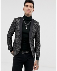 Twisted Tailor Blazer In Black Lace