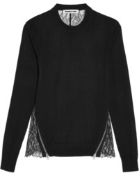 MCQ Alexander Ueen Wool And Lace Top Black