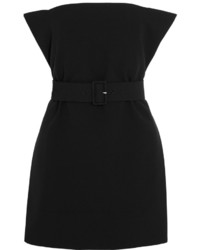 SOLACE London Ammie Strapless Belted Crepe Top Black