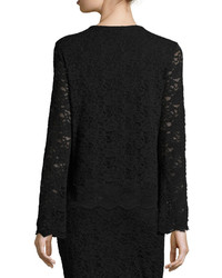 Vince Camuto Bell Sleeve Lace Top Rich Black