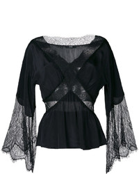 Diesel Flared Lace Panel Blouse