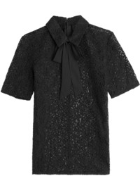 The Kooples Lace Blouse With Grosgrain Bow