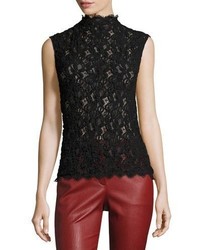 Helmut Lang Lace Embossed Shell Top Black