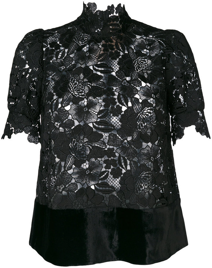 No.21 No21 Lace High Neck Blouse, $472 | farfetch.com | Lookastic