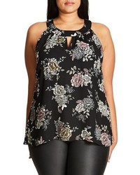 City Chic Plus Size Lace Deluxe Keyhole Top