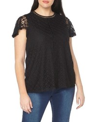 Evans Plus Size Lace Overlay Top